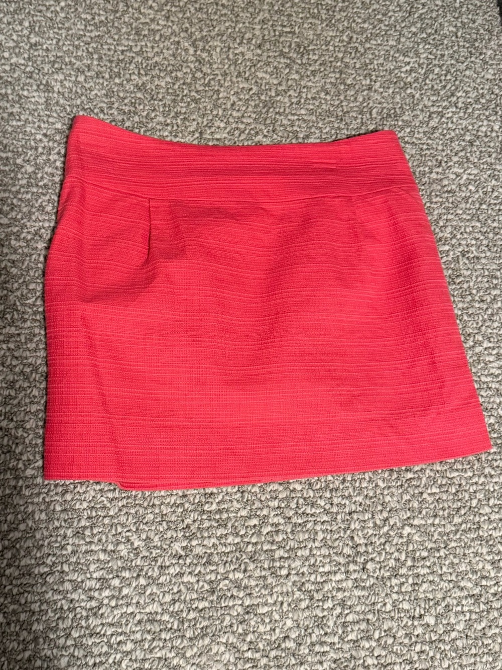 J. Crew Coral Textured Mini Skirt 100% cotton size 4